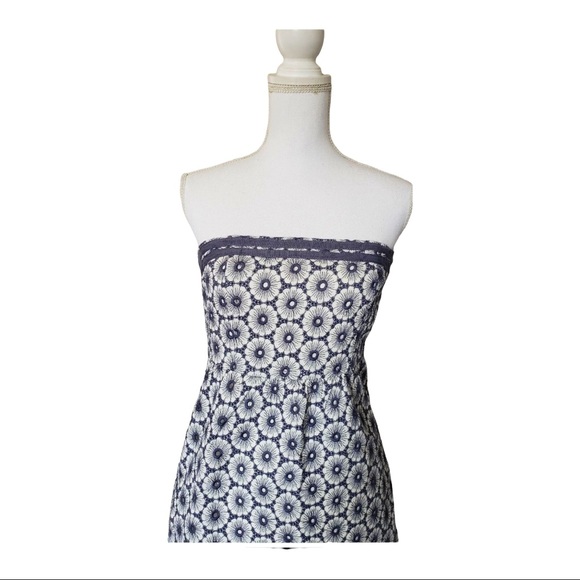 AMERICAN EAGLE OUTFITTERS WOMEN'S STRAPLESS BLUE COTTON DRESS SIZE 4 - Picture 2 of 7